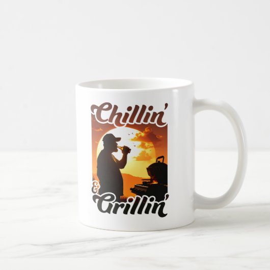 Summer Vibes Chillin’ & Grillin-Silhouette Kaffeetasse (Rechts)
