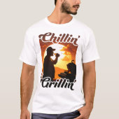 Summer Vibes Chillin’ & Grillin-Silhouette T-Shirt (Vorderseite)