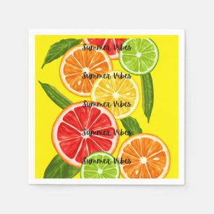 Summer Vibes Citrus Design, farbenfrohe Frucht Gra Serviette