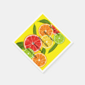 Summer Vibes Citrus Design, farbenfrohe Frucht Gra Serviette (Ecke)