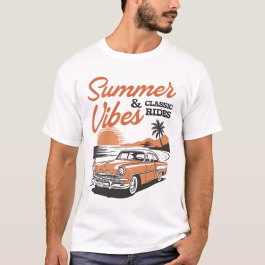 Summer Vibes Classic Rides Beach T-Shirt (Vorderseite)