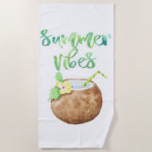 Summer Vibes Coconut Cup Strandtuch (Vorderseite)