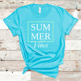 Summer Vibes Cooles Sprichwort mit weißem Text T-Shirt