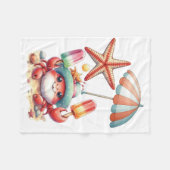 Summer Vibes Crab mit Popsicles Fleecedecke (Vorderseite (Horizontal))