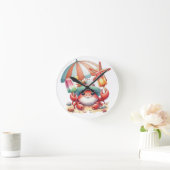 Summer Vibes Crab mit Popsicles Runde Wanduhr (Zuhause)