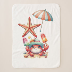 Summer Vibes Crab mit Popsicles Sherpadecke