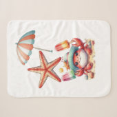 Summer Vibes Crab mit Popsicles Sherpadecke (Vorderseite (Horizontal))