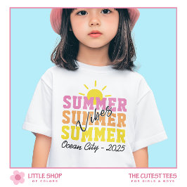 Summer Vibes Customizable Typografy Girls T-Shirt