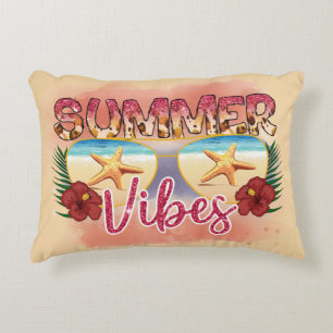 Summer Vibes Design der Sonnenbrillen an der Küs Dekokissen
