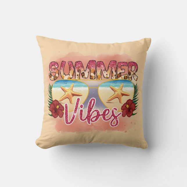 Summer Vibes | Design der Sonnenbrillen an der Küs Kissen (Vorderseite)