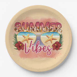 Summer Vibes   Design der Sonnenbrillen an der Küs Pappteller