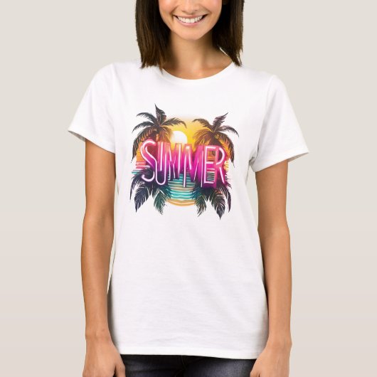 Summer Vibes Design für Strandfans T-Shirt (Vorderseite)