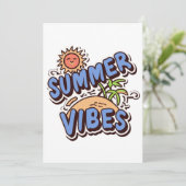 Summer Vibes Einladung (Stehend Vorderseite)