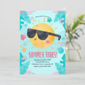 Summer Vibes Einladung (Stehend Vorderseite)