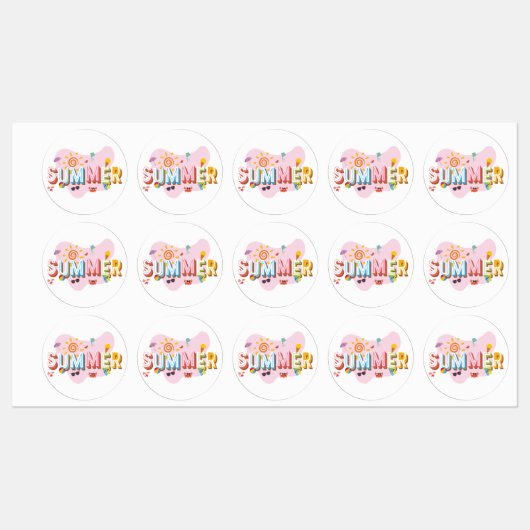 Summer Vibes Etiketten (Blatt)