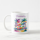 Summer Vibes farbenfrohe Palmen Ozean personalisie Kaffeetasse (Links)