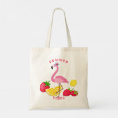Summer Vibes Flamingo Raspberry Lemon Tragetasche (Rückseite)