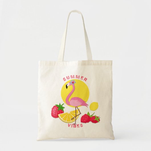 Summer Vibes Flamingo Raspberry Lemon Tragetasche (Vorne)