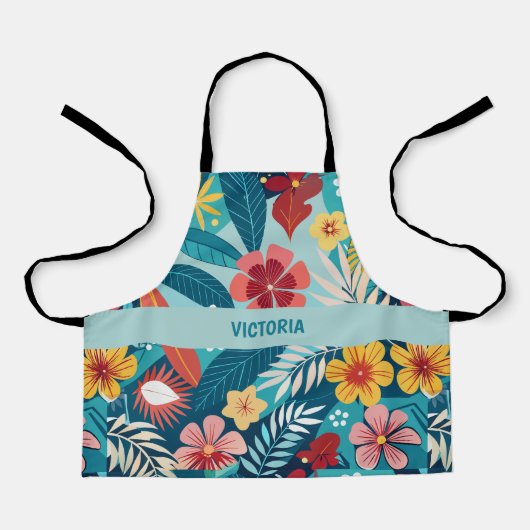 Summer Vibes floral Custom Muster Schürze (Vorderseite)
