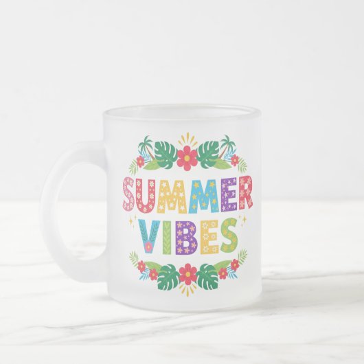 Summer Vibes Floral Design-54504 Hoodie Mattglastasse (Links)