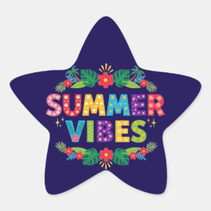 Summer Vibes Floral Design-54504 Hoodie Stern-Aufkleber