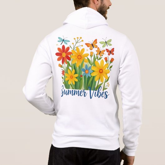 Summer Vibes Floral with Butterflies-64534 Hoodie (Rückseite)