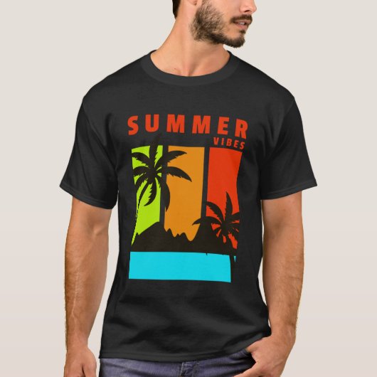 Summer Vibes Fresh Beach Palm Tree Surf Phantastis T-Shirt (Vorderseite)
