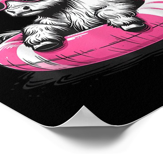 Summer Vibes Funny Highland Cow Pool Float Beach ( Poster (Ecke)