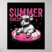 Summer Vibes Funny Highland Cow Pool Float Beach ( Poster (Vorne)