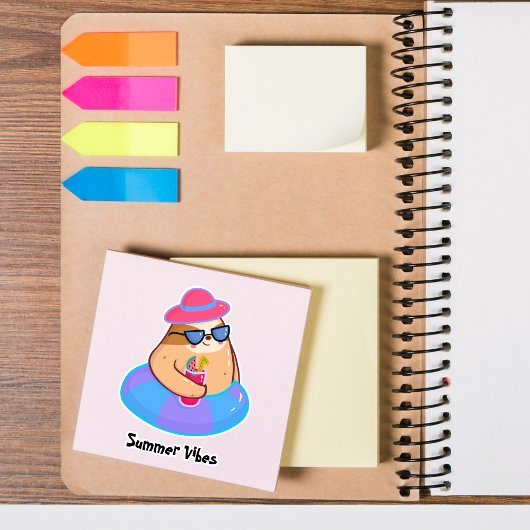 Summer Vibes Funny Sloth Aufkleber