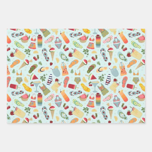 Summer Vibes Gift Wrap Geschenkpapier Set (Vorderseite)