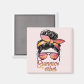 Summer Vibes Glam Lady Sonnenbrille Magnet (Vorderseite/Rückseite)