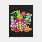 Summer Vibes Gnomes Beach Party Cute Gnome Hello S Fleecedecke (Vorderseite)