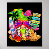 Summer Vibes Gnomes Beach Party Cute Gnome Hello S Poster (Vorne)