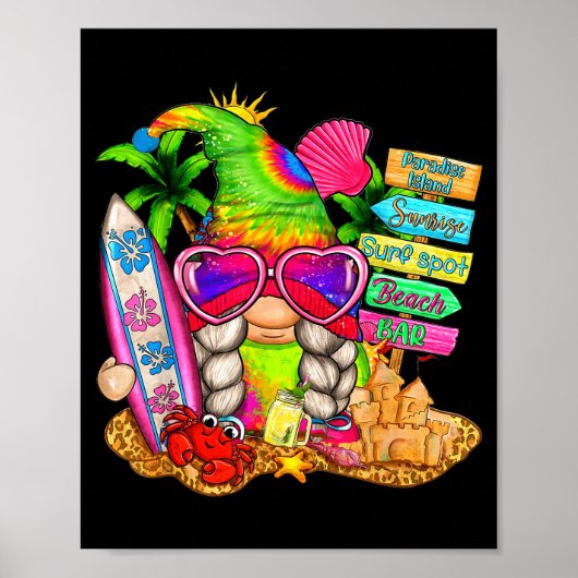 Summer Vibes Gnomes Beach Party Cute Gnome Hello S Poster (Vorne)