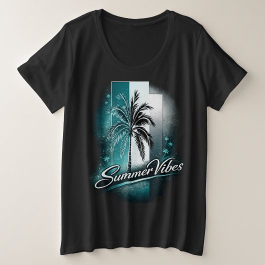 Summer Vibes Große Größe T-Shirt (Design vorne)