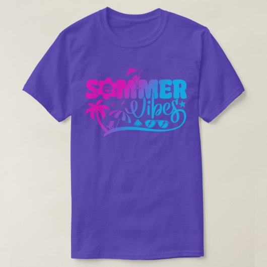 Summer Vibes Hello Summer Sunset Beach Summer Vaca T-Shirt (Design vorne)