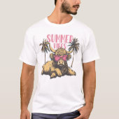 Summer Vibes Highland Cow T-Shirt (Vorderseite)