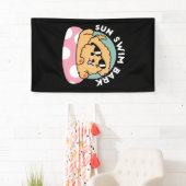 Summer Vibes Hund - Floating Welpe mit Sonnenbrill Banner (Insitu)