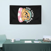 Summer Vibes Hund - Floating Welpe mit Sonnenbrill Banner (Messeveranstaltung)