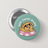 Summer Vibes Hund - Floating Welpe mit Sonnenbrill Button (Vorne & Hinten)