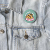 Summer Vibes Hund - Floating Welpe mit Sonnenbrill Button (Beispiel)