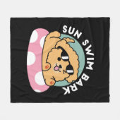 Summer Vibes Hund - Floating Welpe mit Sonnenbrill Fleecedecke (Vorderseite (Horizontal))