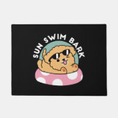 Summer Vibes Hund - Floating Welpe mit Sonnenbrill Fußmatte (Vorderseite)