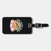 Summer Vibes Hund - Floating Welpe mit Sonnenbrill Gepäckanhänger (Vorderseite horizontal)