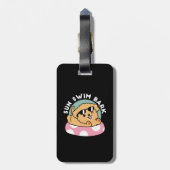 Summer Vibes Hund - Floating Welpe mit Sonnenbrill Gepäckanhänger (Rückseite vertikal)