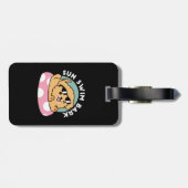 Summer Vibes Hund - Floating Welpe mit Sonnenbrill Gepäckanhänger (Rückseite horizontal)