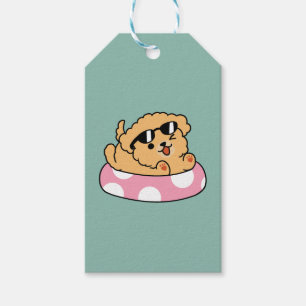 Summer Vibes Hund - Floating Welpe mit Sonnenbrill Geschenkanhänger