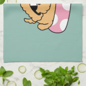 Summer Vibes Hund - Floating Welpe mit Sonnenbrill Geschirrtuch (Gefaltet)