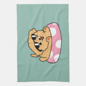 Summer Vibes Hund - Floating Welpe mit Sonnenbrill Geschirrtuch (Vertikal)